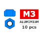 Aluminium Nylstop Nut M3 Blue (10Pcs)