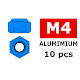 Aluminium Nylstop Nut M4 Blue (10Pcs)