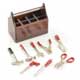 Wood Tool Box w/Cast Metal Tools (1/10)